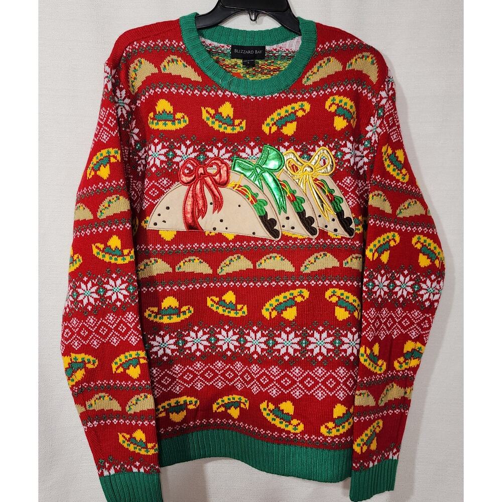Taco Christmas sweater men's Large NWT